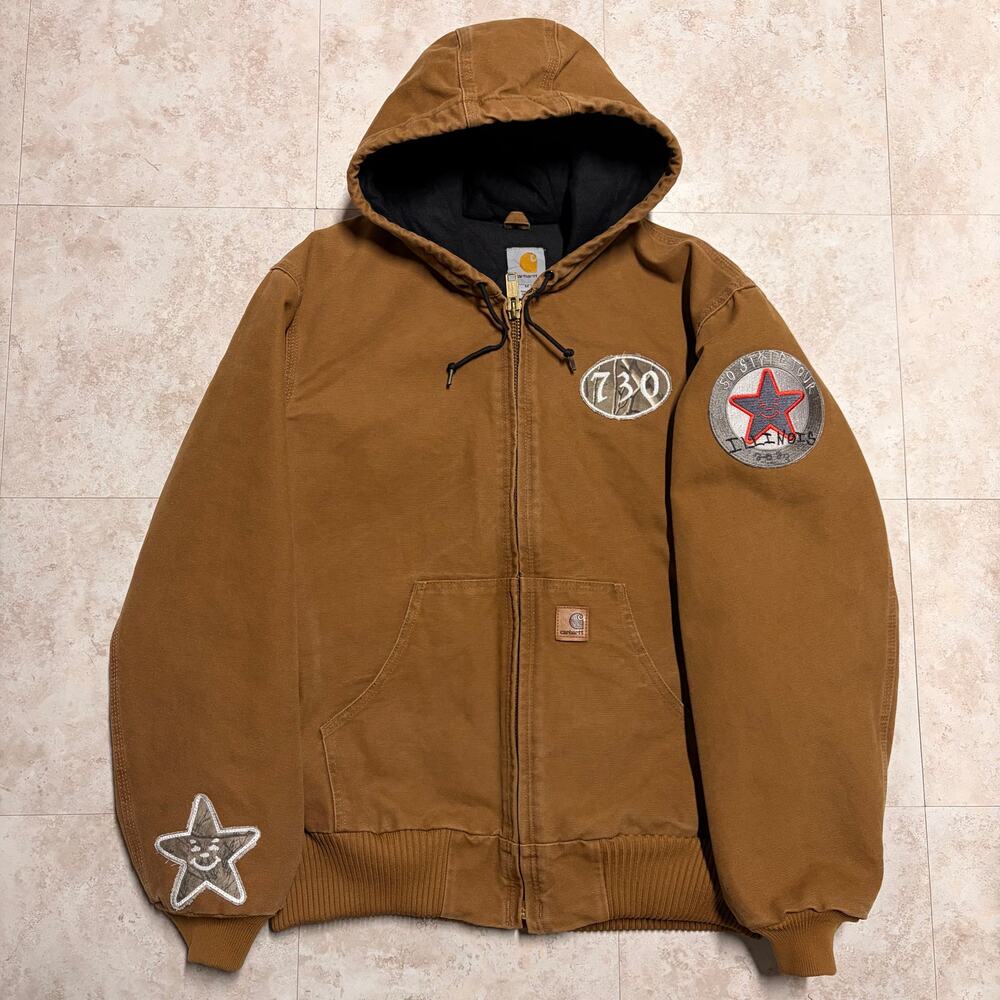 1 of 1 Asspizza 2023 Custom Carhartt J130 Flannel-Lined Duck Active Jacket